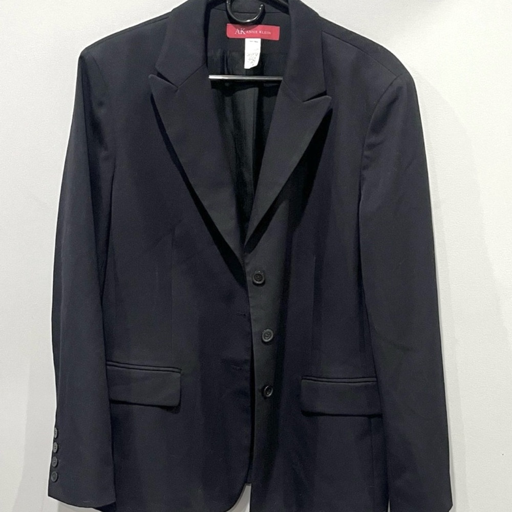 Anne Klein Classic Black Women's 3-Button Lined Blazer Size 16 NWOT